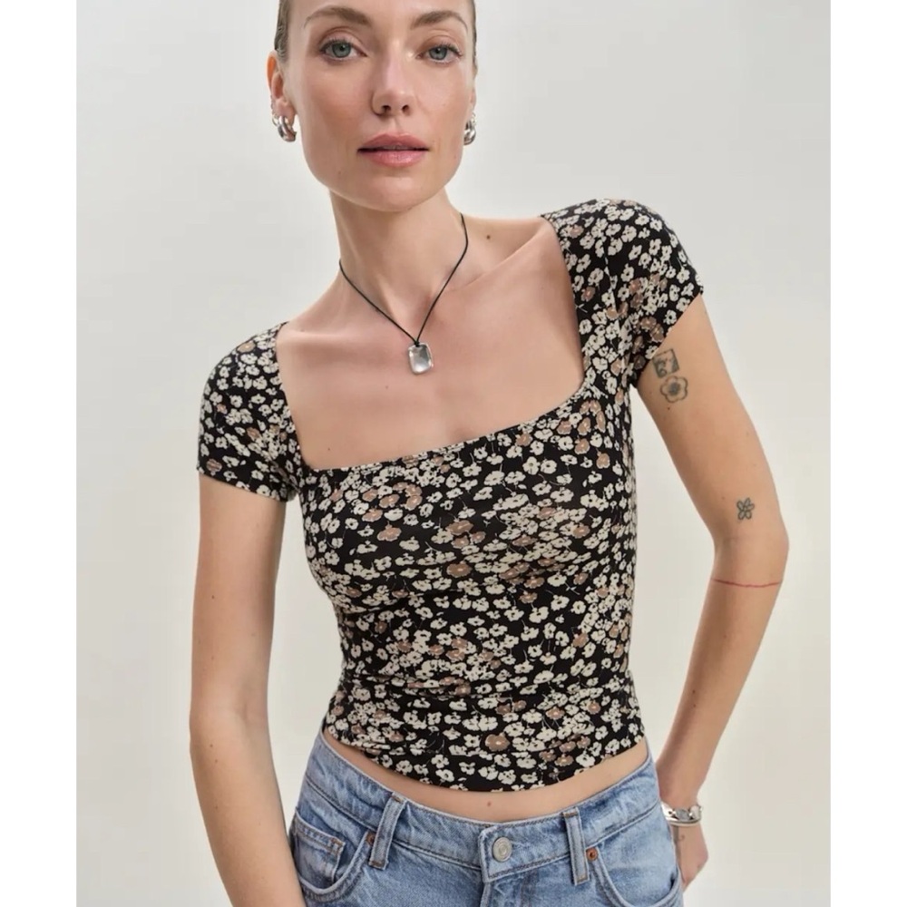 Reformation Bardot Knit Top in Juno